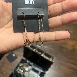 DKNY Gold and Silver Chain Earrings